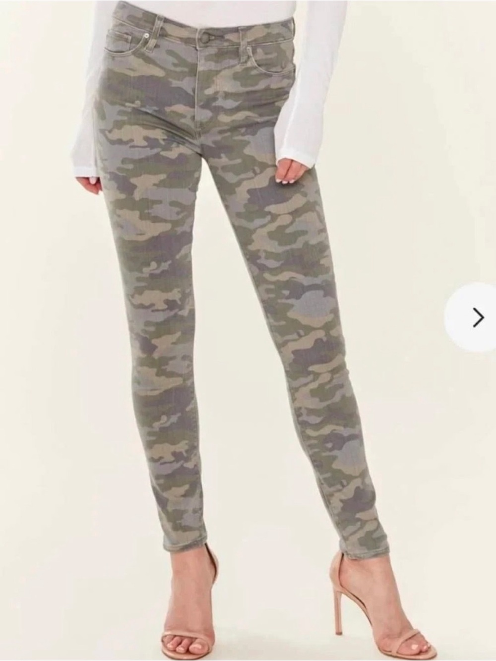 Hudson Jeans Green Camo Barbara Super Skinny Ankle Womens 24